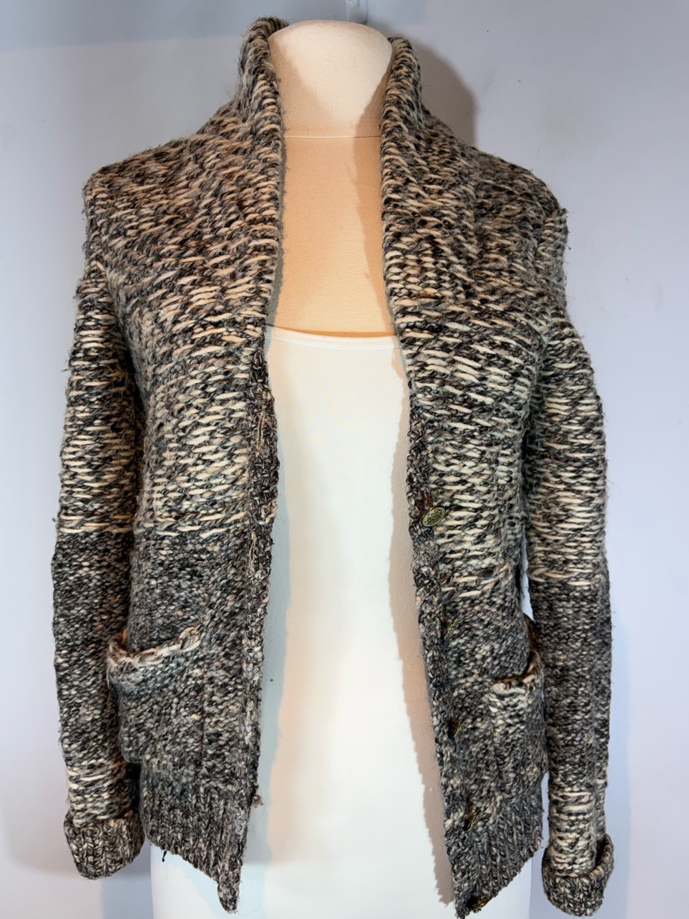 Vintage Wilfred Wool Alpaca Blend Shawl Collar Cardigan XS
